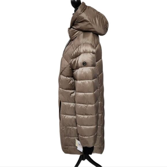 Michael Kors Truffle taupe packable long puffer Walking coat plus size 2X 3X new - Picture 3 of 14